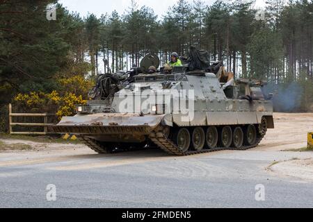 Veicolo armato Trojan a Bovington, Dorset UK nel mese di aprile Foto Stock