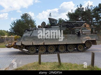 Veicolo armato Trojan a Bovington, Dorset UK nel mese di aprile Foto Stock