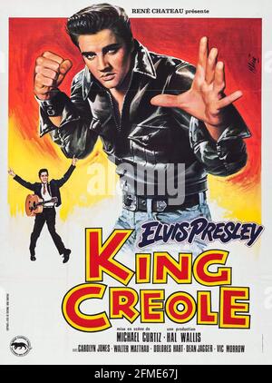 Elvis Presley, poster del film d'epoca per King Creole 1958. Produzione Hal Wallis. Foto Stock