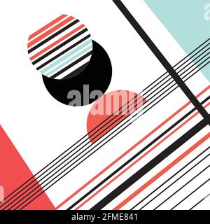 Astratto sfondo multicolore di oggetti geometrici. Un esempio di un'astrazione insolita da forme geometriche diverse per un sito web o poster d Illustrazione Vettoriale