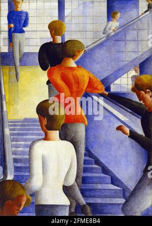 Oskar Schlemmer. (Tedesco, 1888-1943). Bauhaus Stairway. 1932. Olio su tela. Foto Stock