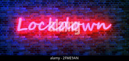 "blocco" color neon futuristico (rendering 3d) Foto Stock