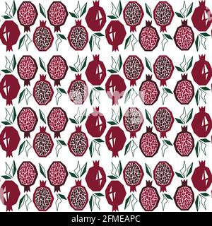 Motivo senza cuciture con melograni. Rosh Hashanah Illustrazione Vettoriale