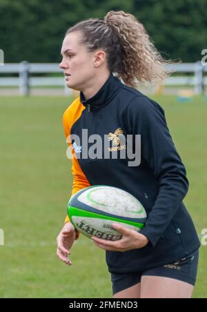 Londra, Regno Unito. 8 maggio 2021. Ellie Kildunne (Ellie Kildunne Wasps n° 15 ) durante il gioco Allianz Premier 15s tra Wasps Women & Bristol Bears al Twyford Avenue Sports Ground a Londra, Inghilterra Credit: SPP Sport Press Photo. /Alamy Live News Foto Stock