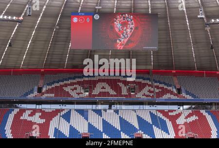 Anzeigetafel mit 9 Meisterschaften Bayern München - Borussia Mönchengladbach 08.05.2021, Fussball, 1. Bundesliga, Saison 2020/21 Foto: Moritz Müller Foto Stock