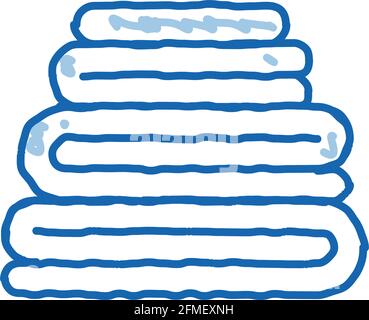 Servizio di lavanderia lavato ferro cose doodle icona illustrazione disegnata a mano Illustrazione Vettoriale