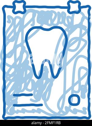 Immagine radiologica dentale Stomatologia doodle icona Dodle illustrazione disegnata a mano Illustrazione Vettoriale