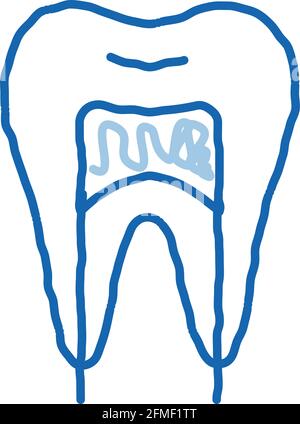 Immagine radiologica dentale Stomatologia doodle icona Dodle illustrazione disegnata a mano Illustrazione Vettoriale