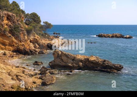 Stagcape in Ametlla de Mar, Costa Daurada, Catalogna Foto Stock