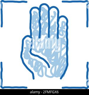 Persona Handprint icona di scansione doodle illustrazione disegnata a mano Illustrazione Vettoriale