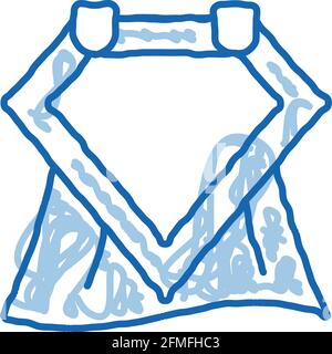 Emblema simbolo Hero Dodle icona disegnata a mano illustrazione Illustrazione Vettoriale