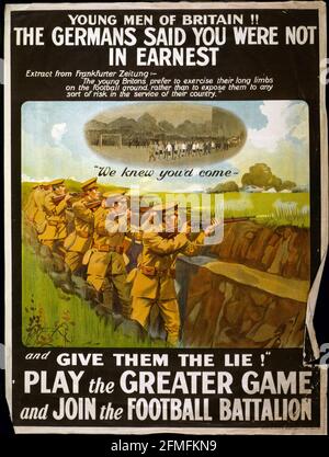 Poster della prima guerra mondiale (calcio) Foto Stock