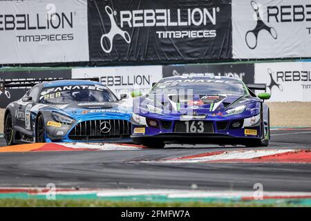 163 Costa Albert (esp), Siedler Norbert (aut), Emil Frey Fracing, Lamborghini Huracan GT3 Evo, azione durante il 2° round del 2021 Fanatec GT World Challenge Europe Powered by AWS, dal 6 al 9 maggio 2021 sul circuito di Nevers Magny-Cours, Magny-Cours, Francia - Foto Paulo Maria / DPPI / LiveMedia Foto Stock