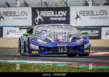 163 Costa Albert (esp), Siedler Norbert (aut), Emil Frey Fracing, Lamborghini Huracan GT3 Evo, azione durante il 2° round del 2021 Fanatec GT World Challenge Europe Powered by AWS, dal 6 al 9 maggio 2021 sul circuito di Nevers Magny-Cours, Magny-Cours, Francia - Foto Paulo Maria / DPPI / LiveMedia Foto Stock