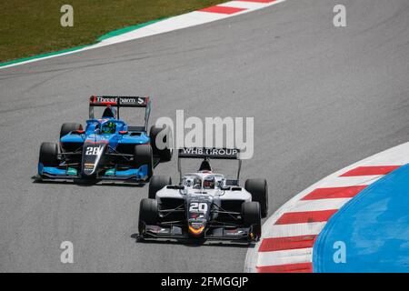 20 Toth Laszlo (hun), Campos Racing, Dallara F3, 28 Ugran Filip (rou), Jenzer Motorsport, Dallara F3, azione durante il 1° round del Campionato FIA Formula 3 2021 dal 07 al 10 maggio 2021 sul circuito di Barcellona-Catalunya, a Montmelo, vicino Barcellona, Spagna - Foto Antonin Vincent / DPPI Foto Stock