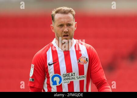 Sunderland, Regno Unito. 09 maggio 2021. Aiden McGeady 28 di Sunderland durante la partita a Sunderland, Regno Unito, il 5/9/2021. (Foto di IAM Burn/News Images/Sipa USA) Credit: Sipa USA/Alamy Live News Foto Stock