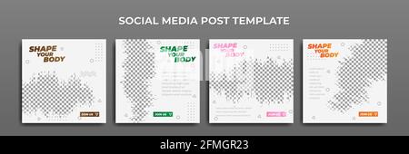 Modello di storia dei social media. Modello di post per annunci. Design con sfondo bianco grunge. Illustrazione Vettoriale