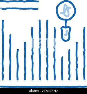 Statistica mercato Ricerca doodle icona disegnata a mano illustrazione Illustrazione Vettoriale