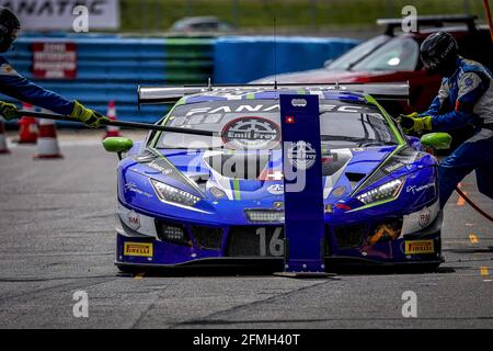 163 Costa Albert (esp), Siedler Norbert (aut), Emil Frey Fracing, Lamborghini Huracan GT3 Evo, azione durante il 2° round del 2021 Fanatec GT World Challenge Europe Powered by AWS, dal 6 al 9 maggio 2021 sul circuito di Nevers Magny-Cours, Magny-Cours, Francia - Foto Paulo Maria / DPPI / LiveMedia Foto Stock