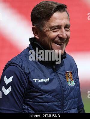 SUNDERLAND, REGNO UNITO. 9 MAGGIO il direttore della città di Northampton, Jon Brady, durante la partita Sky Bet League 1 tra Sunderland e Northampton Town allo Stadium of Light, Sunderland, domenica 9 maggio 2021. (Credit: Mark Fletcher | MI News) Credit: MI News & Sport /Alamy Live News Foto Stock