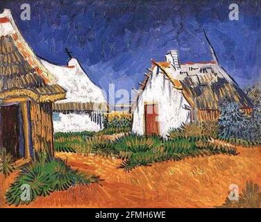 Vincent van Gogh opere d'arte dal titolo White Cottages a Saintes-Maries. Foto Stock