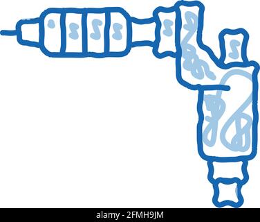 Tatuaggio disegno strumento dodle icona disegno a mano illustrazione Illustrazione Vettoriale