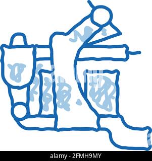 Tatuaggio macchina doodle icona disegnata a mano illustrazione Illustrazione Vettoriale
