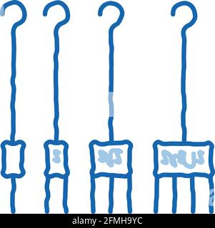 Ganci di perforazione icona doodle illustrazione disegnata a mano Illustrazione Vettoriale