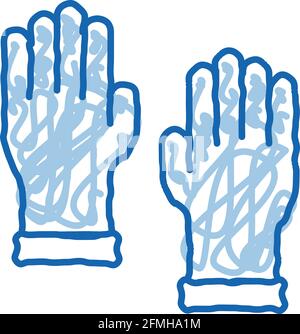 Master Guanti Dodle icona Dodle illustrazione disegnata a mano Illustrazione Vettoriale