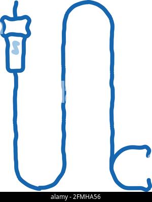 Icona del dentino dell'ago del tatuaggio immagine disegnata a mano Illustrazione Vettoriale