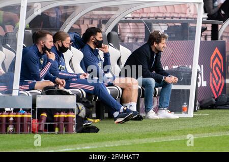 Borehamwood, Regno Unito. 09 maggio 2021. Direttore Joseph Adrian Montemurro (Arsenal) durante la Super League femminile tra Arsenal e Aston Villa a Meadow Park, Boreham Wood, Inghilterra. Credit: SPP Sport Press Photo. /Alamy Live News Foto Stock