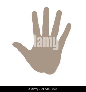 Silhouette della mano umana. Disegno vettoriale piatto isolato su sfondo bianco, EPS 8. Illustrazione Vettoriale