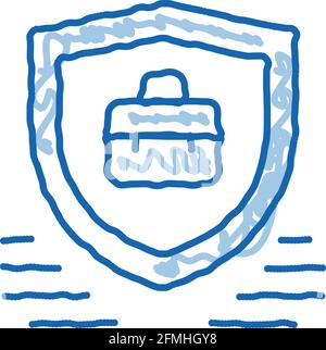 icona di protezione elettronica dei dati immagine disegnata a mano Illustrazione Vettoriale