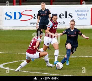 Dagenham, Regno Unito. 09 maggio 2021. DAGENHAM, INGHILTERRA - MAGGIO 09: Bronzo lucente del WFC di Manchester City durante la partita della Super League delle Donne di Barclays fa tra le Donne di West Ham United e Manchester City allo Stadio di costruzione di Chigwell il 25 aprile 2021 a Dagenham, Inghilterra Credit: Action Foto Sport/Alamy Live News Foto Stock