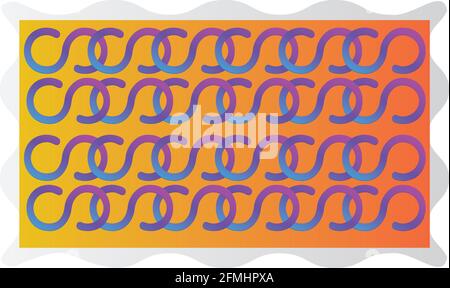 combinazione di anelli a catena su sfondo astratto Illustrazione Vettoriale