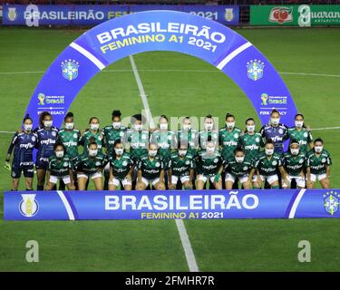 San Paolo, San Paolo, Brasile. 9 maggio 2021. (SPO) Partita tra Corinzi e Palmeiras per il Campionato Brasiliano Donna. 9 maggio 2021, Sao Paulo, Brasile: Partita tra Corinzi e Palmeiras, per la sesta prova del Campionato Nazionale Brasiliano Donne A1 Football 2021, allo stadio Parque Sao Jorge, questa domenica (9). Il gioco si è concluso in un pareggio di 1-1 e i gol sono stati segnati da Bruna Calderan, da Palmeiras, e Vic Albuquerque ha eguagliato per Corinthians. Credit: PRI Fiotti/TheNews2 Credit: PRI Fiotti/TheNEWS2/ZUMA Wire/Alamy Live News Foto Stock