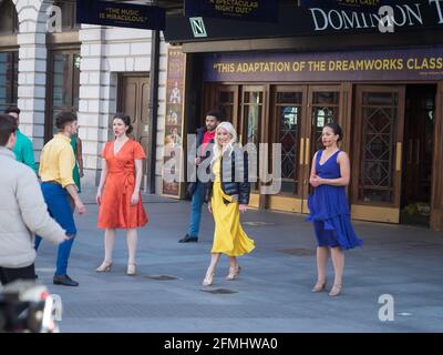 Dominion Theatre Outdoor Prove con Denise Van Houten per la produzione del Principe d'Egitto, Londra Foto Stock