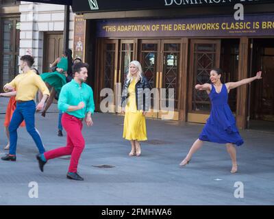 Dominion Theatre Outdoor Prove con Denise Van Houten per la produzione del Principe d'Egitto, Londra Foto Stock