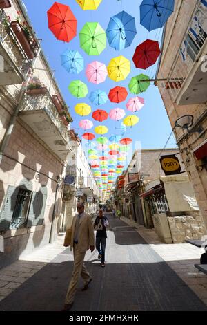 Via Yoel Moshe Salomon a Nahalat Shiva'a, Gerusalemme. Foto Stock