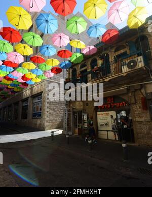 Via Yoel Moshe Salomon a Nahalat Shiva'a, Gerusalemme. Foto Stock