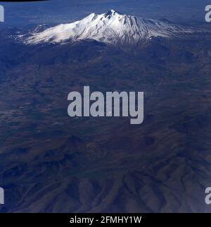 Vista aerea del Monte Erciyes in Turchia. Foto Stock