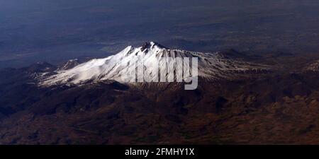 Vista aerea del Monte Erciyes in Turchia. Foto Stock