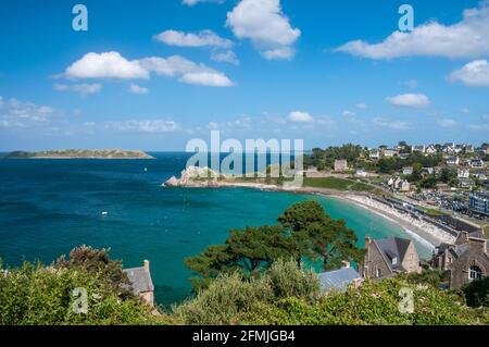 Trestrignel beach, Perros-Guirec, Cotes d'armor (22), regione Bretagna, Francia Foto Stock