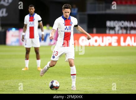 Julian Draxler del PSG durante il campionato francese Ligue 1 partita di calcio tra Stade Rennais e Parigi Saint-Germain il 9 maggio 2021 al Roazhon Park di Rennes, Francia - Foto Jean Catuffe / DPPI Foto Stock