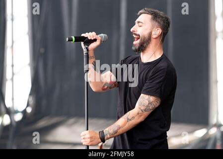 David Martinez Alvarez suona sul palco durante il concerto di Nits al Carme presso l'Auditorio Marina sur di la Marina de Valencia. (Foto di Xisco Navarro / SOPA Images/Sipa USA) Foto Stock