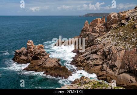 Pointe du Raz, Iroise mare, Cap Sizum, Plogoff, Finisterre (29), Brittany, Francia Foto Stock