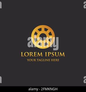 elegante immagine vettoriale con logo oro aziendale Illustrazione Vettoriale