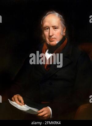 Sir George Cayley, 6th Baronet (1773-1857) ritratto di Henry Perronet Briggs, olio su tela, 1840. Foto Stock