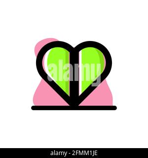 Icona concettuale del cuore verde icona dell'illustrazione del disegno vettoriale eps10 Illustrazione Vettoriale