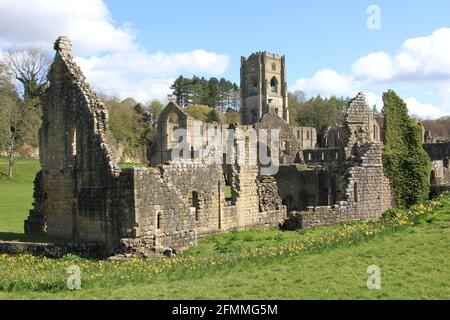 Fontane Abbey - viste quasi deserte Foto Stock